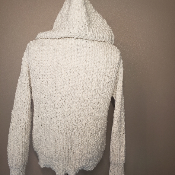 Forever 21 Hooded Long Sleeve V-neck Knit Small Sweater - Picture 4 of 12